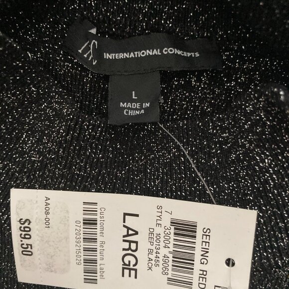 NWT INC International Concepts Women's Sweater Dress Deep Black Large - Picture 7 of 7